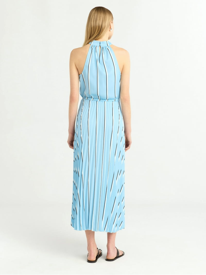 satin halter maxi dress in blue Fireproof Halter Maxi Dress | Baby Blue | Womens main image 1