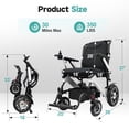 thumbnail image 6 of MediNex Lightweight Foldable Electric Wheelchair for Adults, Aluminum Motorized Power Chair, 350 lbs Capacity, 30-Mile Range, 500W Brushless Motors, Dual 13Ah Batteries, Silver, 6 of 8