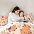 thumbnail image 4 of Erosebridal Kawaii Capybara Full Size Comforter Sets,Cute Flowers Floral Bedding Sets For Girls Kids Reversible 3-Piece, 4 of 7
