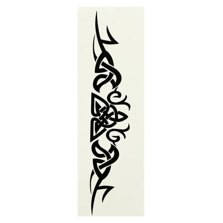 Symbol Tattoo - Inverse Triangular Symbol With Woven Side Patterns Temporary Tattoo