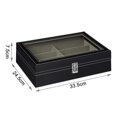 thumbnail image 3 of Caja de almacenamiento de gafas de sol con 8 lotes, caja de almacenamiento de gafas de cuero PU Afortunado Sencillez, 3 of 5