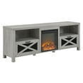 Manor Park Rustic Fireplace TV Stand for TVs up to 78", Stone Grey