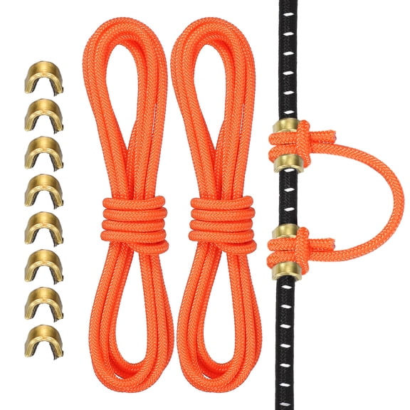 Uxcell Archery D Loop Rope, Bow String D Loop Rope with Brass Nock Points 3 ft & 2 Pcs & Orange -Fitting for (Compound Bow Strings)