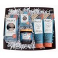 thumbnail image 1 of Saavy Naturals Cesta de regalo de spa de 5 piezas Cesta de regalo relajante con aroma a vainilla de Tahití con gel de baño exfoliante de azúcar y más cestas de regalo de cuidado personal de spa para m, 1 of 5