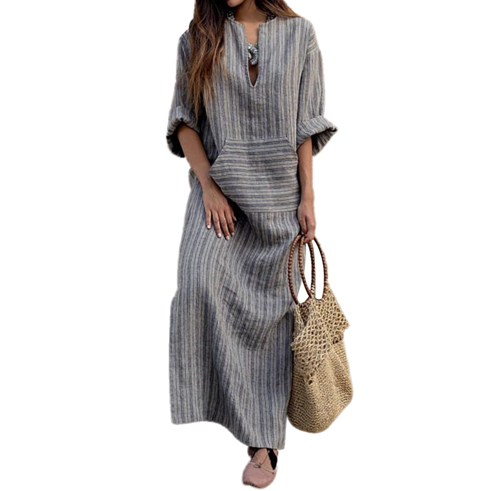 Women's cotton and linen longstyle dress Walmart Canada