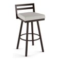 thumbnail image 1 of Amisco Derek 26.75" Polyurethane Swivel Counter Stool in Light Gray/Dark Brown, 1 of 4