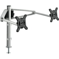 Novus MY Twin Dual Monitor Arms with 13.75" MY Column with Drill Screw Base, ergonomic and highly adjustable, silver
