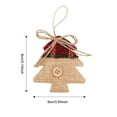 thumbnail image 3 of 6-Pack Burlap Tree Christmas Ornaments - Rustic Evergreen Tree Shape Hangers with Red Gingham Topper for Holiday Decor (8cm/3.15in), 3 of 6