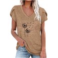 thumbnail image 1 of Birdeem Mode Femmes Été Col en V Manches Courtes T-Shirt Imprimé Décontracté Blouse, 1 of 1