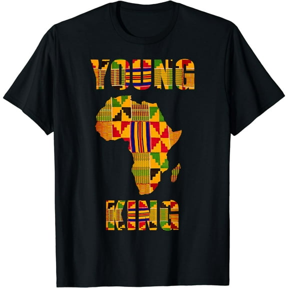 Cool African Kente Art Men Boys Kids African American Print T-Shirt