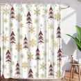 thumbnail image 2 of Merry Xmas Shower Curtain Colorful Xmas Tree Snowflake Creative Abstract Tree Winter Holiday Cartoon Pattern for Kids Home Bath Decor Fabric Curtain with 12 Hooks, 70x70 Inch, Red Yellow White, 2 of 4