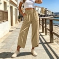 thumbnail image 7 of VBVC Women's Elastic Waist Curved Hem Pants , Casual Stretchy Joggers For Women , Ladies' Wide Leg Trousers with Pockets, S-2XL, 7 of 7