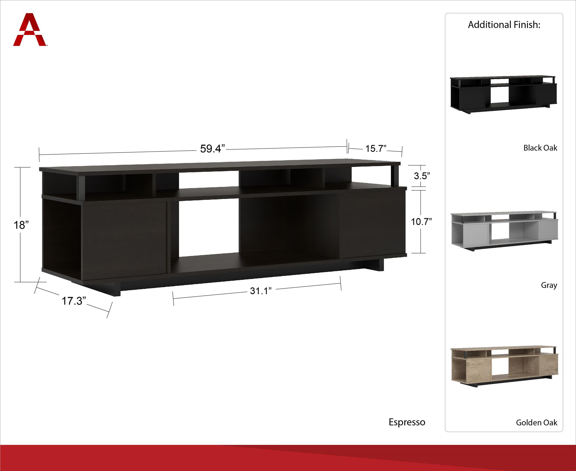 Ameriwood Home Kensington Place TV Stand for TVs up to 65", Dove Gray - image 4 of 5