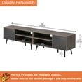 thumbnail image 3 of FITUEYES LED Mid Century Modern TV Stand for up to 85 inch 2 in 1 Entertainment Center TV Console with Storage Cabinets Media Console for Living Room,Bedroom,Yellow Light, 3 of 7