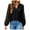 Black, variant on Women's V Neck Lace Chiffon Blouse - Solid Color, Elegant, Lightweight, Casual/Formal