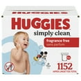 thumbnail image 1 of Huggies Simply Clean Baby Wipes, UNCENTED, 6 Refill Packs, 1,152 Wipes, 1 of 8