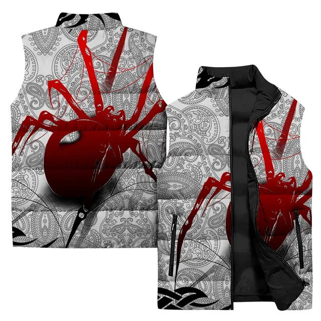 Chaleco frío moderno y versátil para hombre Chaleco con estampado floral de escorpión para hombre, cómodo y cálido, chaleco deportivo de ocio para hombre