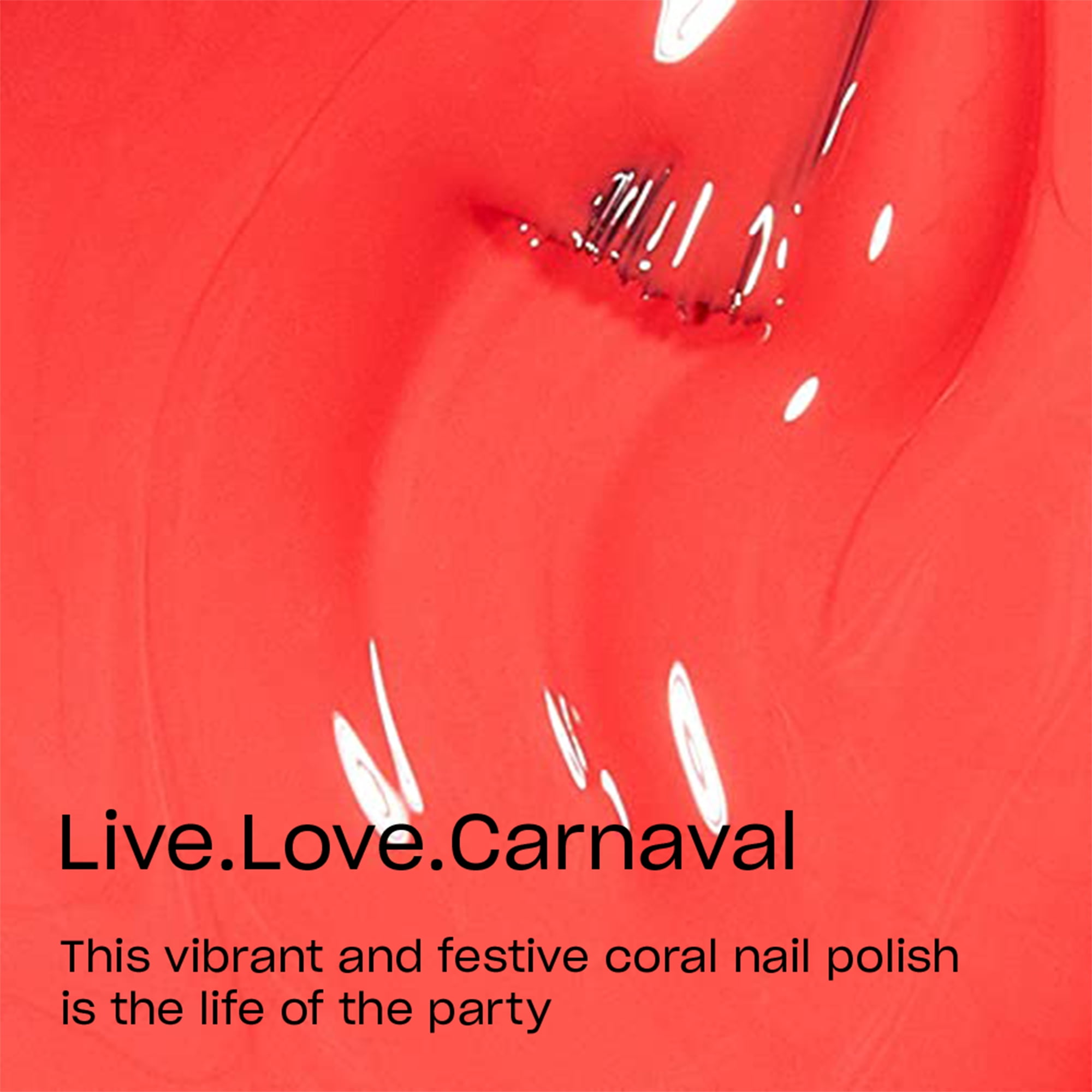 OPI Nail Lacquer, Live Love Carnaval, Vibrant Coral Nail Polish, 0.5 fl oz