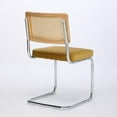thumbnail image 4 of IVV Set of 2 Mid-Century Modern Velvet Dining Chairs with Rattan Cane Back, Accent Armless Side Chairs with Chrome Cantilever Frame, Gold Velvet Seat, 4 of 10