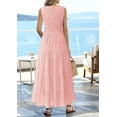 thumbnail image 5 of PRETTYGARDEN Summer Dresses for Women Sundresses Sleeveless V Neck Eyelet A Line Flowy Beach Vacation Spring Maxi Dress, 5 of 9