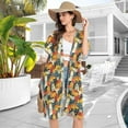 thumbnail image 5 of Beach Vacation Clothes Kimono Cardigan Loose Swimsuit Cover Up for Women Cats with House S, 5 of 6