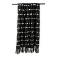 thumbnail image 2 of Contemporary Home Living Black and White Striped Rectangular Woven Loop Cotton Decorative Throw 50", 2 of 3