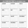 20252026 Calendar 18 Monthly Wall Calendar, July 2025 December