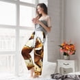 thumbnail image 5 of Disketp Autumn Raccoon In Forest Women's Comfy Pajama Pants Casual Drawstring Palazzo Lounge Wide Leg Pants-Large, 5 of 6