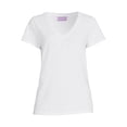 thumbnail image 6 of RealSize Women's Shirred V-Neck Tee with Short Sleeves, Sizes XS-3XL, 6 of 6