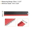 thumbnail image 2 of Uxcell 2pcs Folding Straight Ruler 30cm Metric Aluminum Alloy Protractor Foldable Angle Ruler Geometric Measuring Tool with Angle Line for Architects Artists Office, Black Red/Red Green, 2 of 7