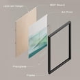 thumbnail image 4 of PixonSign Framed Canvas Print Wall Art Set - Pastel Watercolor Green & Blue Mountains Art - Set of 3 Nature Landscape Art Abstract Modern Print Minimalism Wall Décor - 12"x16"x3 Panels Black, 4 of 5