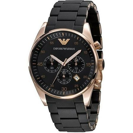 UPC 723763159807 product image for Emporio Armani Men s Black Silicone Band Steel Case Quartz Chronograph Watch 43m | upcitemdb.com