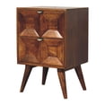 thumbnail image 4 of JERFIT Modern Nightstand with 2 Drawers, Solid Mango Wood Bedside Table, Scandinavian Chestnut Brown Finish, Nordic Style Bedroom Furniture, 4 of 10