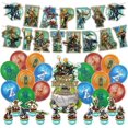 thumbnail image 2 of Suministros de fiesta de cumpleaños Zelda pancarta adorno pastel 24 adornos 16 globos, 2 of 4