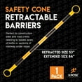 thumbnail image 5 of Retractable Barrier for Safety Traffic Cones - 53" to 84" - 2" OD - Large Yellow and Black Bar Barricade - for Road Construction, Parking, Warning, Temporary Security Divider by Xpose Safety, 5 of 7