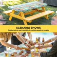 thumbnail image 6 of Summer Coastal Table Cloths for 8 Foot Rectangle Tables, Watercolor Corals Shells Starfish Green Plaid Patio Waterproof Elastic Fitted Tablecloths, Washable Rectangular Table Cover for Camping, 6 of 8