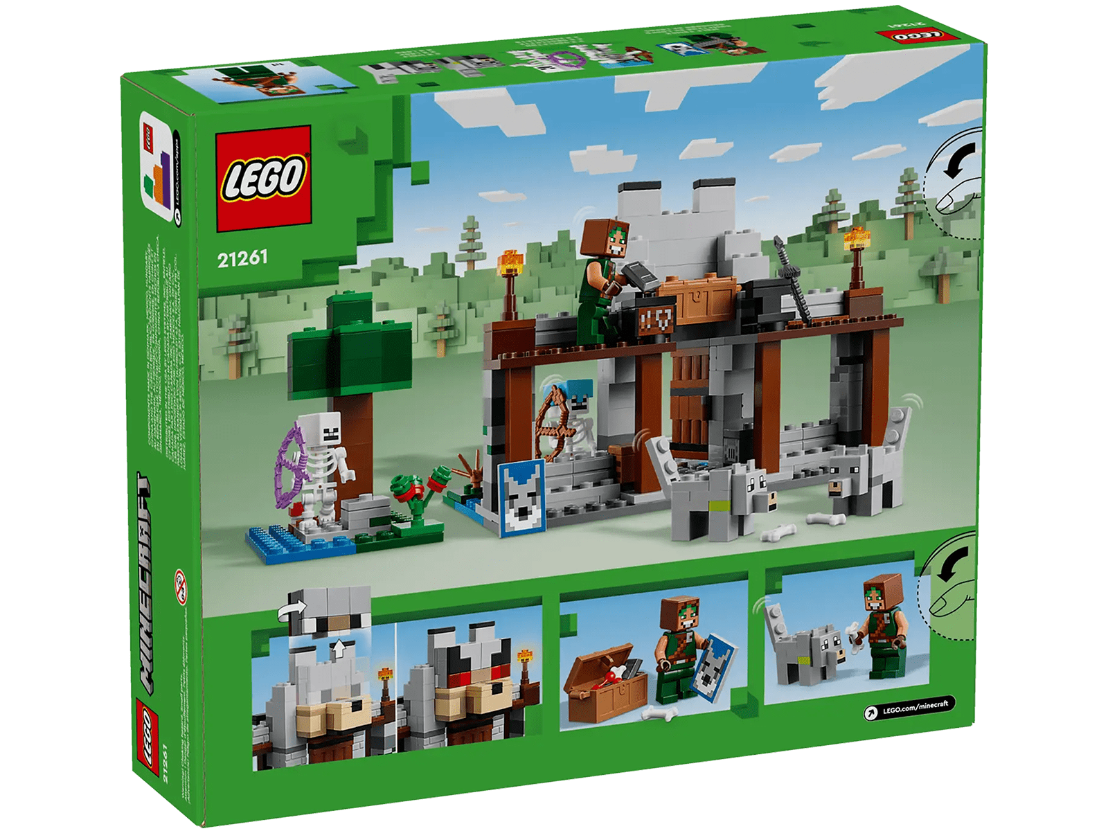 LEGO Minecraft 21261 The Wolf Stronghold Building Set – 312 Pieces Fortress & Forest Adventure