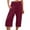 Wine, variant on DeHolifer Capri Pants for Women Wide Leg Yoga Pants with Pockets Women's Loose Wide Leg Pants High Waist Straight Pants Casual Pants Yellow XXXL