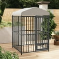 thumbnail image 2 of Yiwa Heavy Duty Large Outdoor Dog Kennel with Roof & Safety Locks, 4x4x6FT, 2 of 7