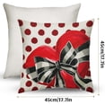 thumbnail image 3 of Bow Decoration Heart Pillow Pillowcase Sofa Decoration, Valentines Day Pillow Cover 18x18 Inch Set of 2, Red Heart Pillow, Red Pillows for Wedding Home Decoration Polka Dot Bow Romantic Decor, 3 of 6