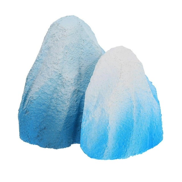Aquarium Snow Mountain Decoration Fake Mountain Sculpture for 2Pcs Set