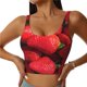 thumbnail image 1 of Balery Strawberry Red Sujetadores deportivos con espalda cruzada para mujer, acolchados, sin costuras, de alto impacto, ideales para yoga, gimnasio, entrenamiento y fitness.-Large, 1 of 8