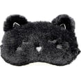 thumbnail image 1 of Sleep Mask 3d Cute Breathable Eye Mask Made Of 100% Natural Silk & Plush Adjustable Black Cat, 1 of 3