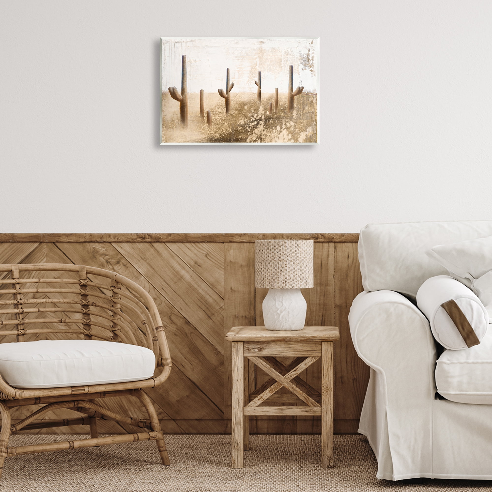 Stupell Industries Sepia Cacti Field Landscape & Nature Painting Unframed Art Print Wall Art, 19 x 13