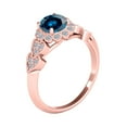 thumbnail image 4 of Mauli Jewels Engagement Rings for Women 1.15 Carat Halo Blue Diamond Engagement Ring 4 prong 14K Solid Rose Gold, 4 of 7