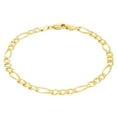 thumbnail image 2 of Nuragold 10K Real Yellow Gold Solid Figaro Link Chain Bracelet 7"-9" (2.25mm-9.5mm) Italian Jewelry for Men & Women, 2 of 24