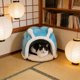 thumbnail image 5 of Camas de Gato Calientes para Gatos Exteriores, 18.11x15.35 Pulgadas Casa de Mascotas Semi-Cerrada de Toda la Temporada, Cama Plegable de Invierno para Perros Y Gatos, 5 of 7