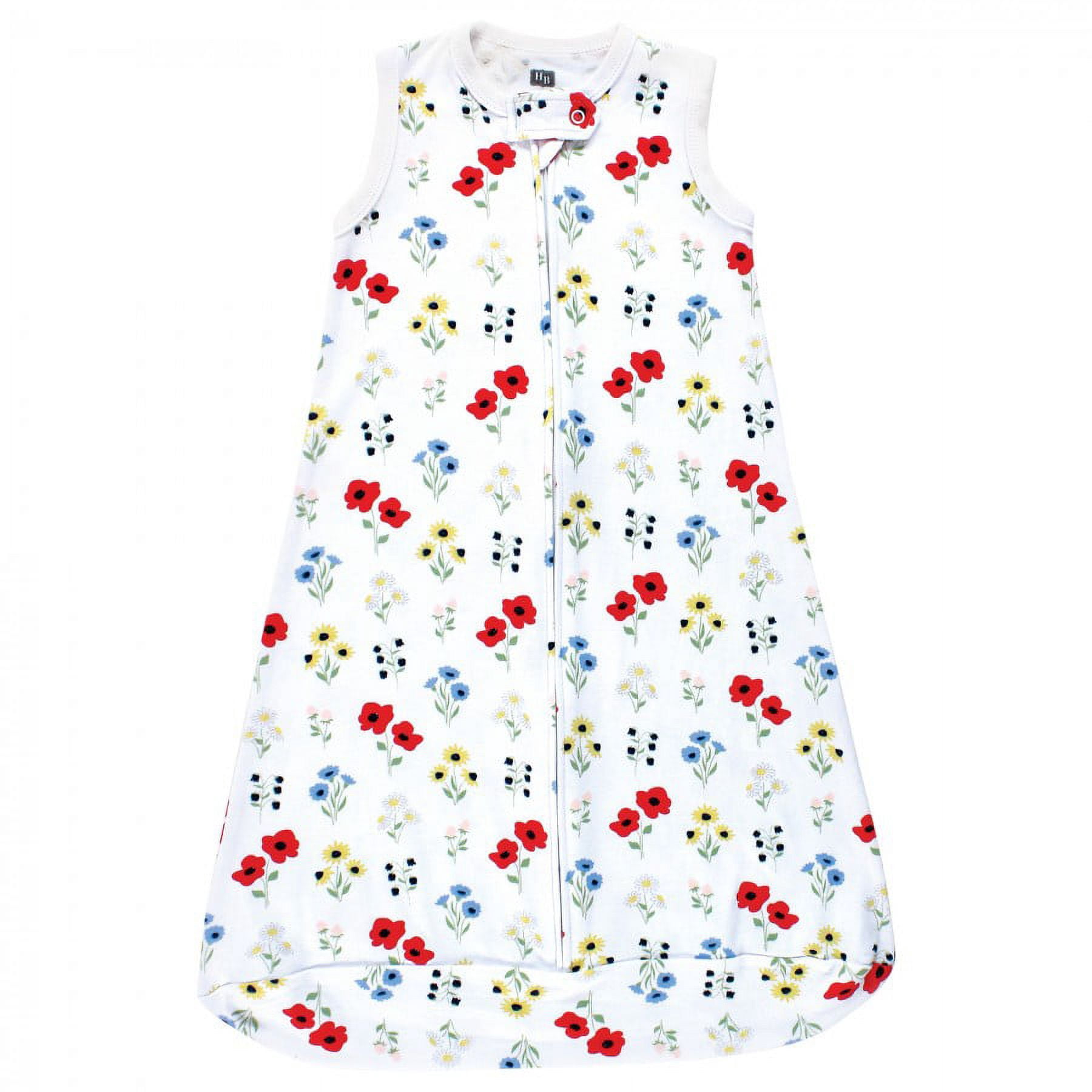 Hudson Baby Infant Girl Interlock Cotton Sleeveless Sleeping Bag, Wildflower, 18-24 Months