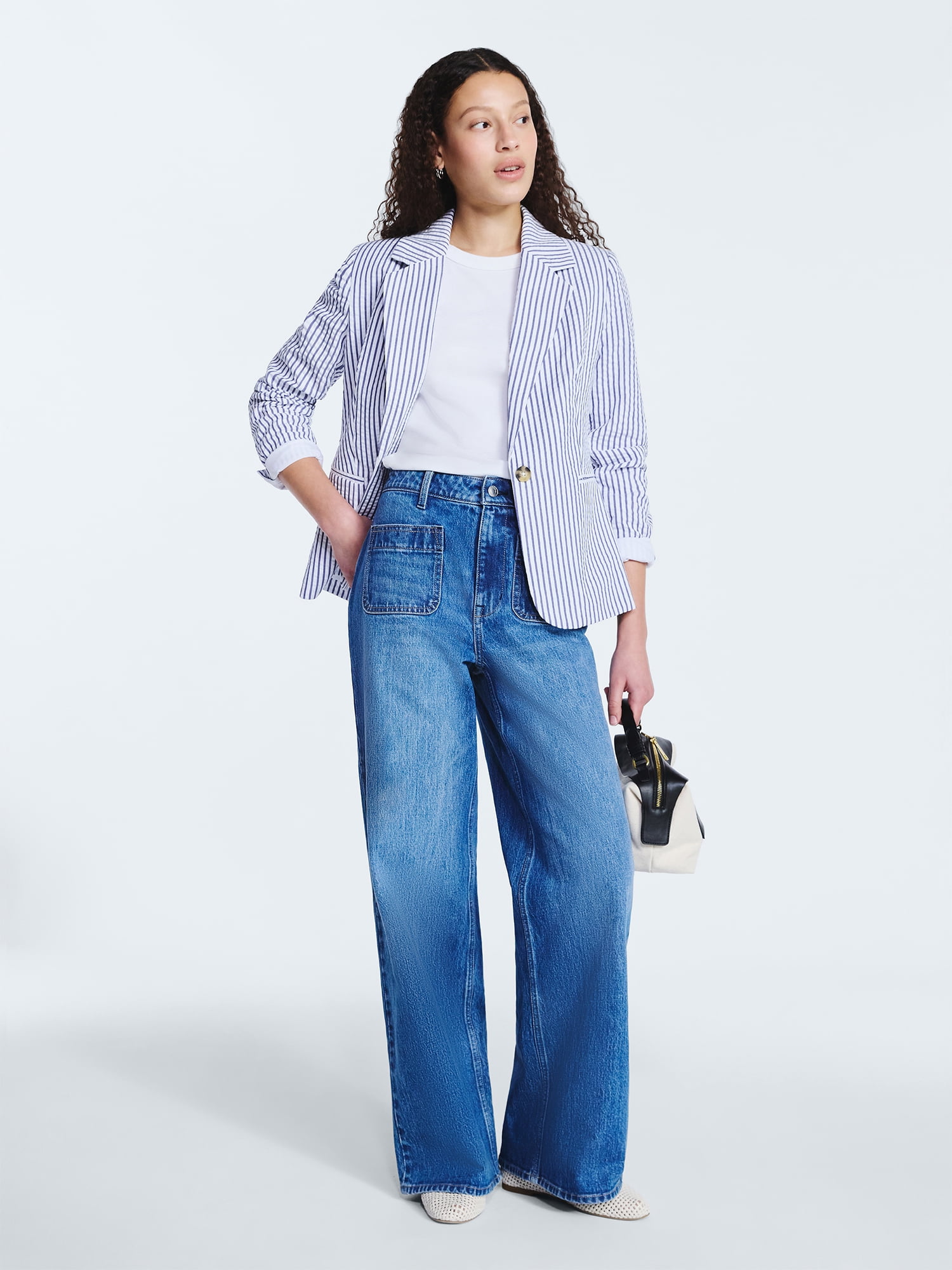 Free Assembly Women's and Women's Plus Single Breasted Blazer, Sizes XS-4X