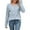 Light Blue, variant on Casual Long Sleeve Button Down Soft Brushed Texture Knit Tee Shirt Comfortable Loose Fit Crewneck Blouse